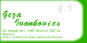 geza ivankovics business card